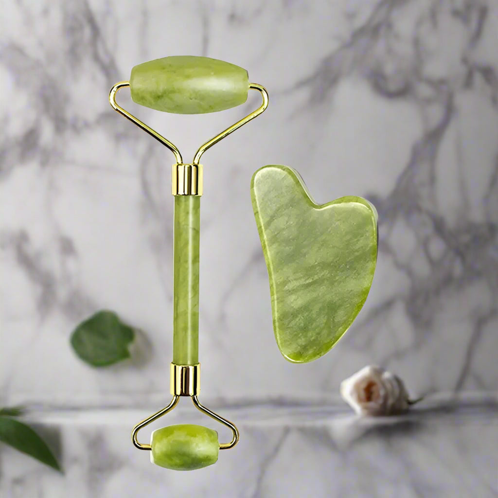 “Radiance Ritual™ Jade Gua Sha & Roller Set”
