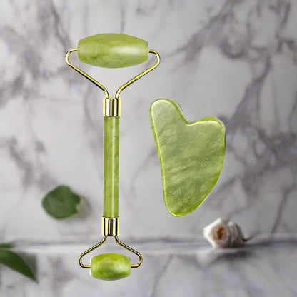 “Radiance Ritual™ Jade Gua Sha & Roller Set”